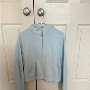Lululemon Light Blue Half-Zip Hoodie (m/l) great condition!!